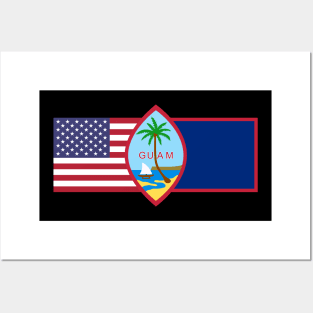 Guam Seal And Flag & American Flag Posters and Art